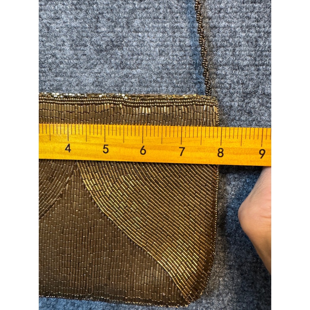 Elegant Lady Priscilla VGT Gold Beaded (Both Sides) Envelope Clutch Evening Bag - Picture 10 of 11